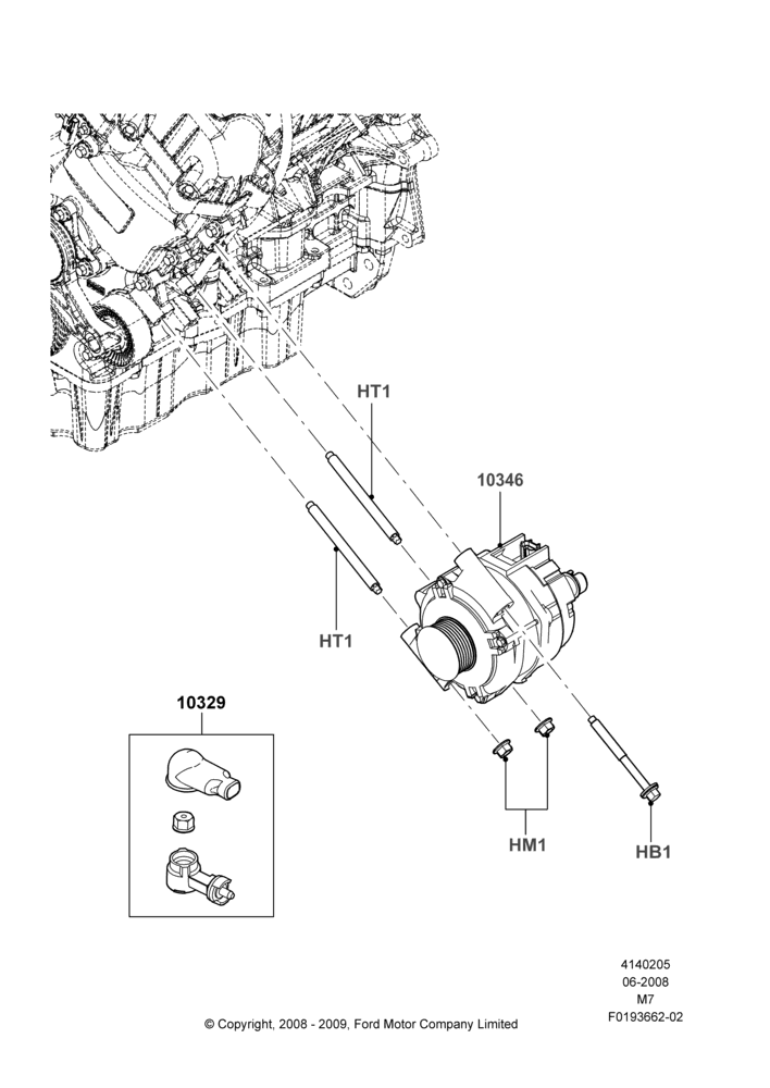 05D - Alternator and Mountings, 3.0L 4V OHC V6 Duratec 230HP; 23/JUN/2008-29/APR/2012