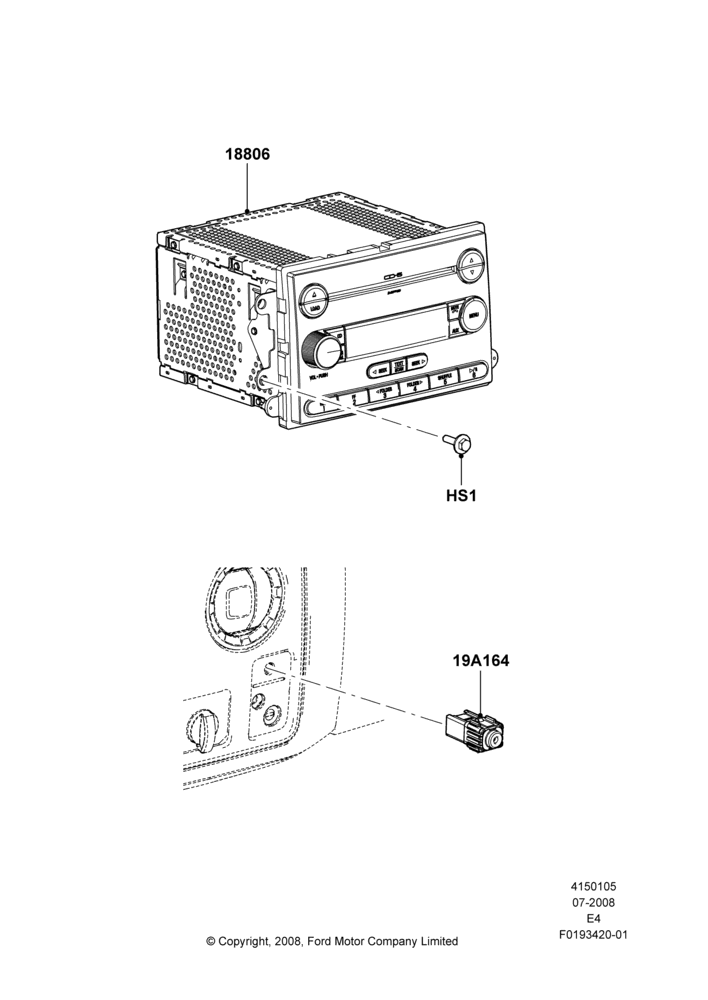05C - Audio Equipment - Original Fit, CDX6 + Radio With 6 Disc Changer, With AM/FM CD Player; 18/AUG/2008-24/AUG/2009
