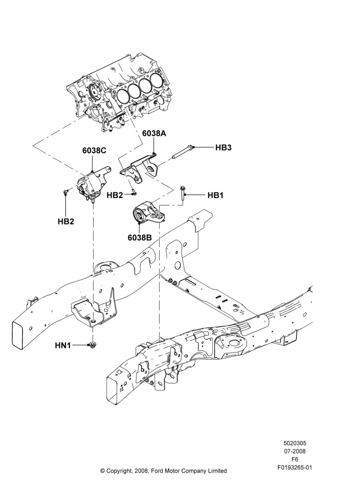 05F - Engine Mounting, All 4.6L Engine; 18/AUG/2008-03/NOV/2010