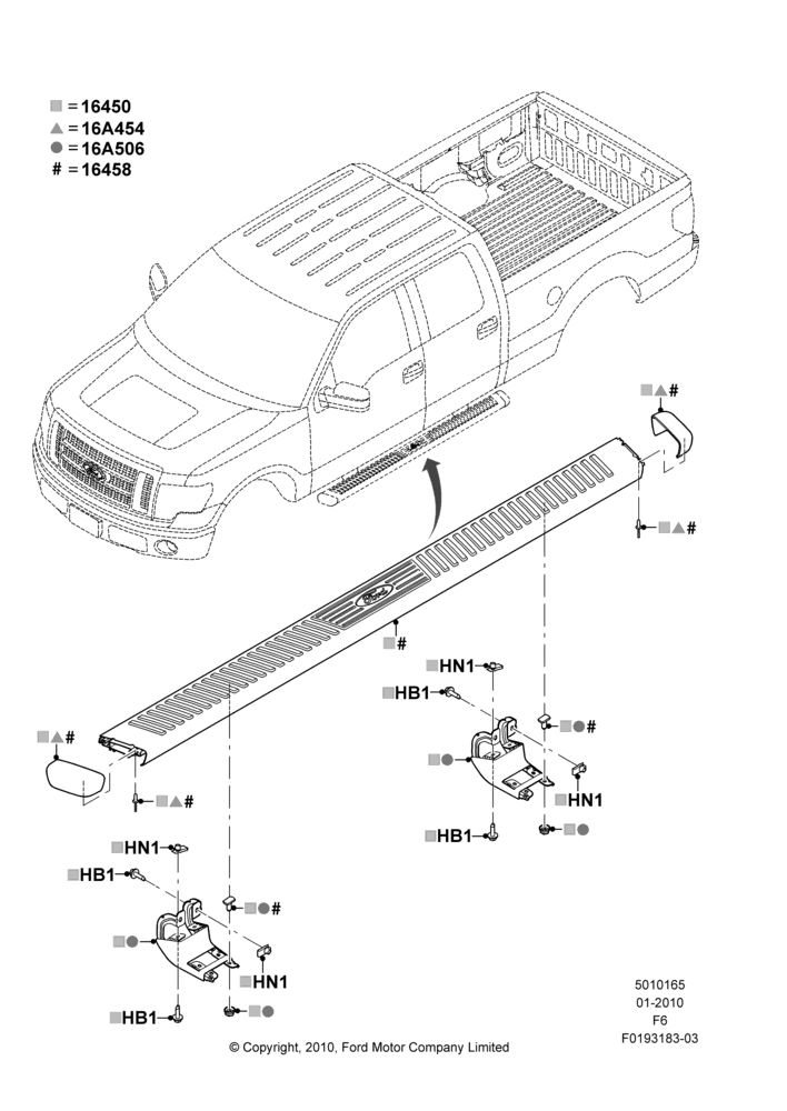 65V - Running Boards/Side Steps, Crew Cab, Running Boards - Accent Colour; 02/NOV/2009-24/OCT/2011