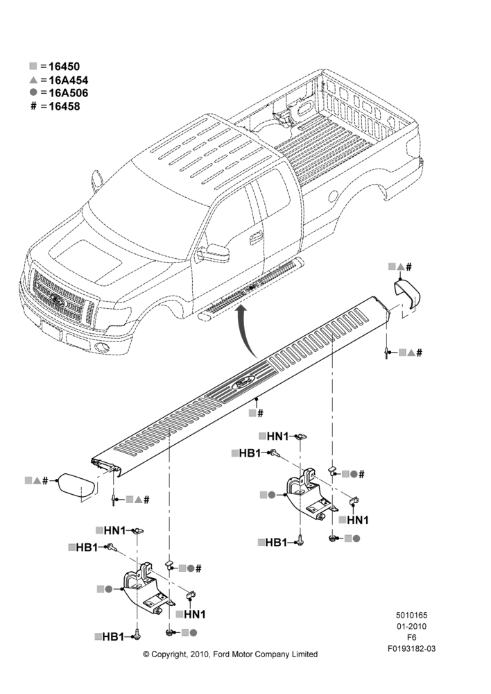 65U - Running Boards/Side Steps, Running Boards - Accent Colour, Super Cab; 01/FEB/2010-24/OCT/2011