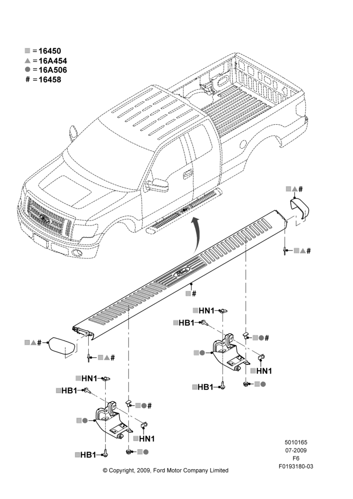 65S - Running Boards/Side Steps, Super Cab, RUNNING BOARD-CHROME ANGULAR; 06/JUL/2009-24/OCT/2011