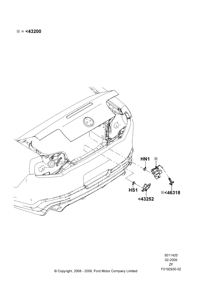 20B - Luggage Compt/Tailgte Lock Controls, Coupe; 26/FEB/2009-27/JUN/2014