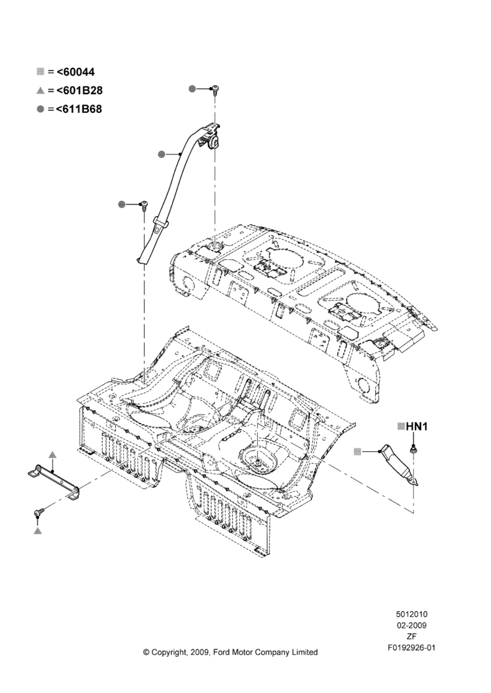 10C - Rear Seat Belts, Coupe; 26/FEB/2009-27/JUN/2014