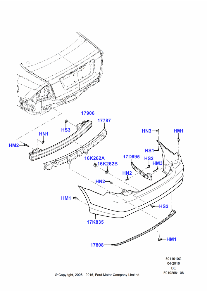 10G - Rear Bumper, Ford Division Derivative; 04/FEB/2009-29/JUL/2012