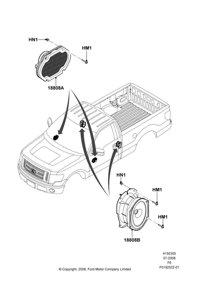 05K - Speakers, Branded AM/FM/MP3/6 CD In Dash, Prem AM/FM Stereo/CD CHG/CLK/MP3, Regular Cab, With AM/FM CD Player; 18/AUG/2008-24/OCT/2011