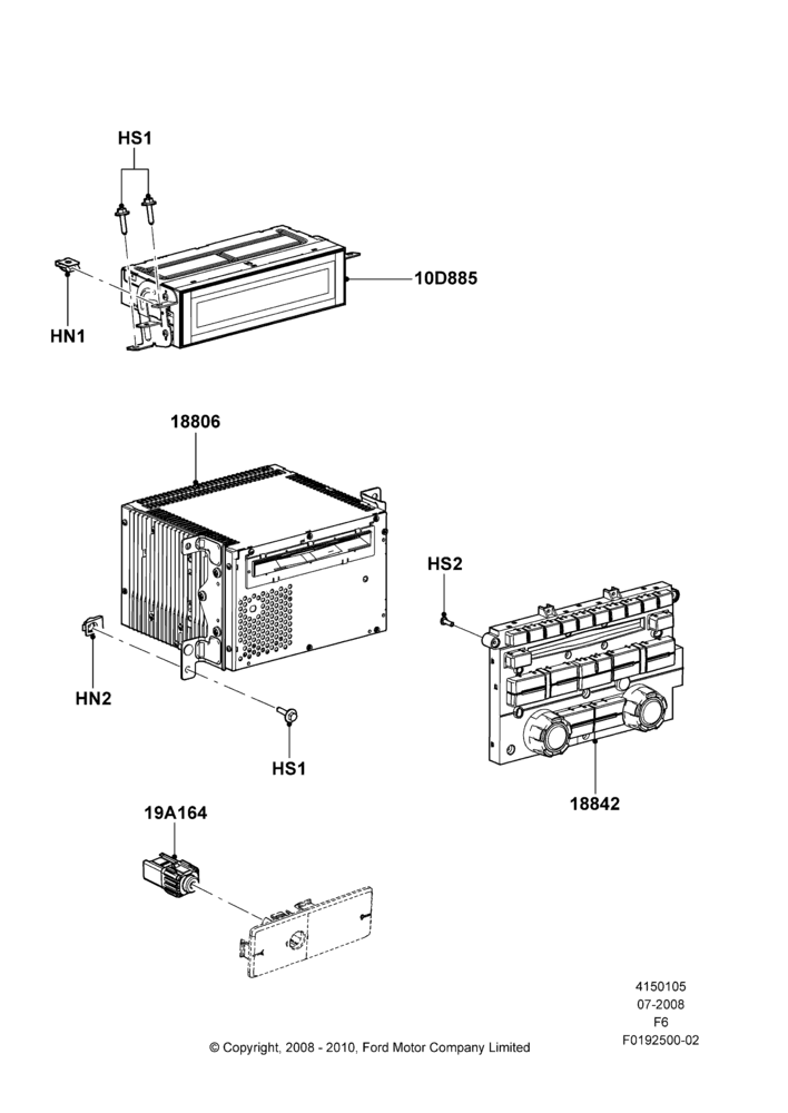 05F - Audio Equipment - Original Fit, Branded AM/FM/MP3/6 CD In Dash, Prem AM/FM Stereo/CD CHG/CLK/MP3, With AM/FM CD Player; 18/AUG/2008-03/NOV/2010