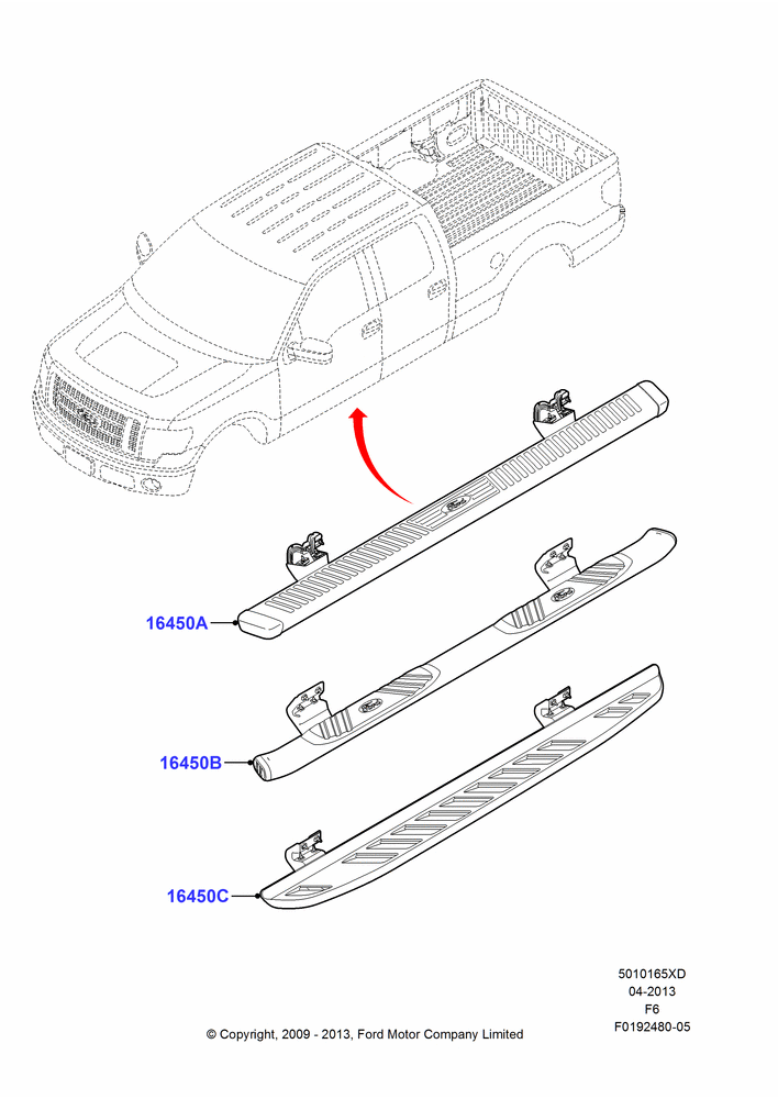 65XD - Running Boards/Side Steps, Crew Cab, Accessory, STEP BAR; 18/AUG/2008-24/OCT/2011