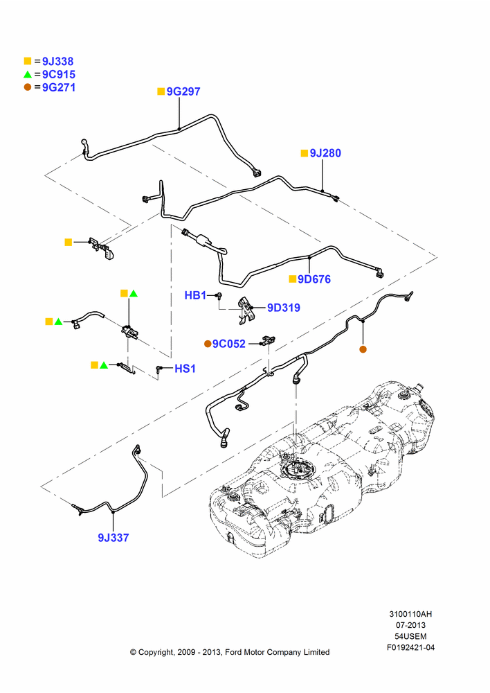 10AH - Fuel Lines, 131"/3327.4MM  Wheelbase, 5.4L 3V V8; 29/JUN/2009-11/AUG/2014