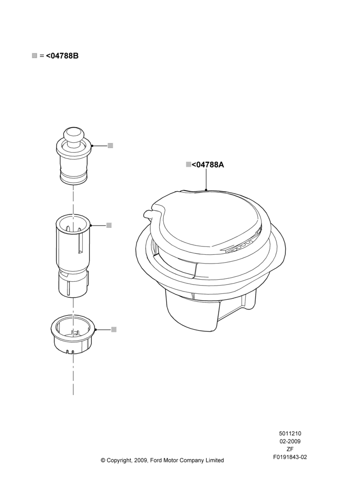10XB - Console - Floor, Accessory Ashtub Kit; 26/FEB/2009-27/JUN/2014