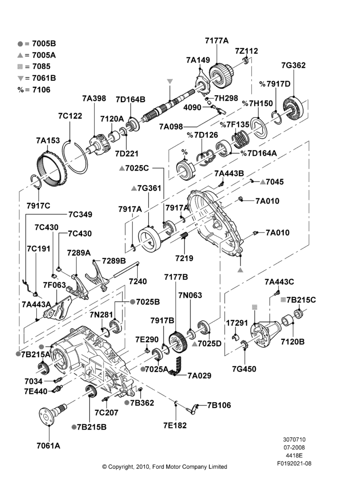 10 - Transfer Drive Components, With Manual Transfer Case; 18/AUG/2008-24/OCT/2011