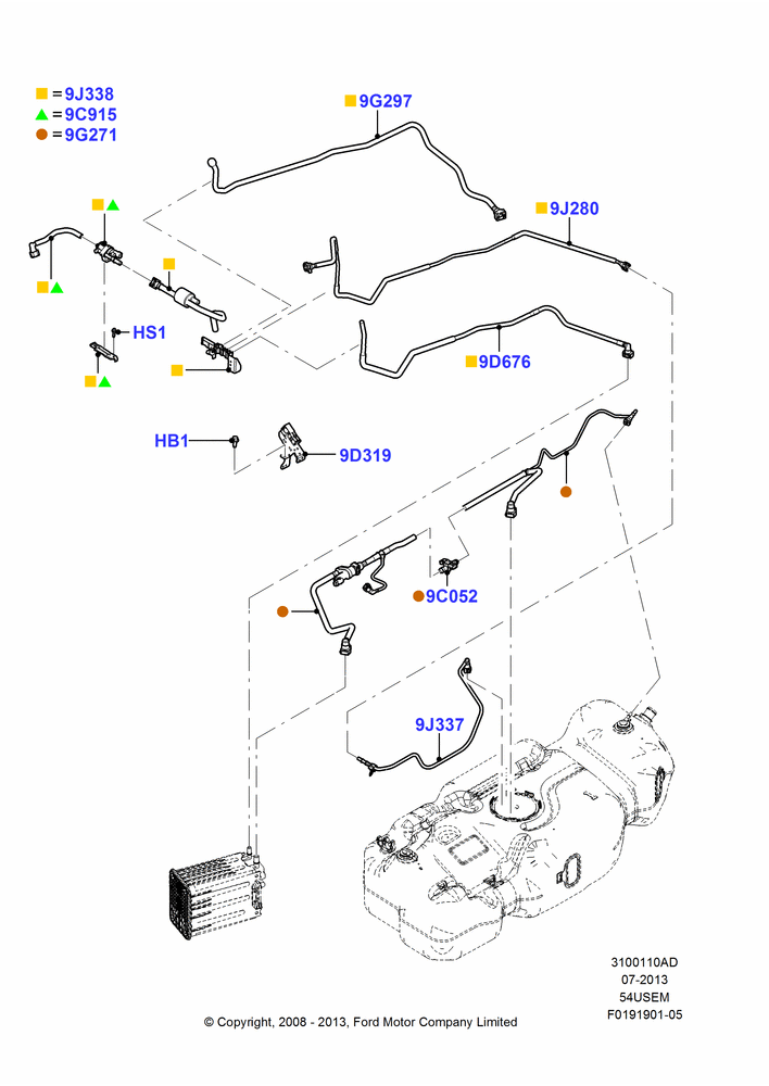 10AD - Fuel Lines, 119"/3023MM Wheelbase, 5.4L 3V V8; 15/SEP/2008-11/AUG/2014