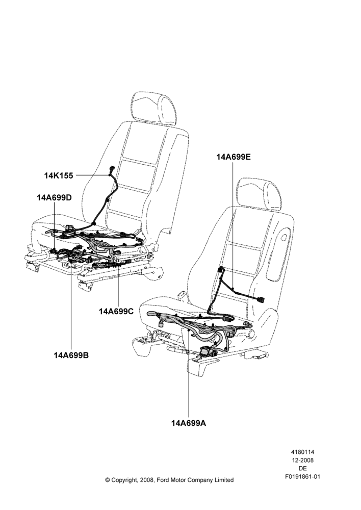 14H - Wiring - Seats, Mercury Division Derivative; 04/FEB/2009-31/JAN/2011