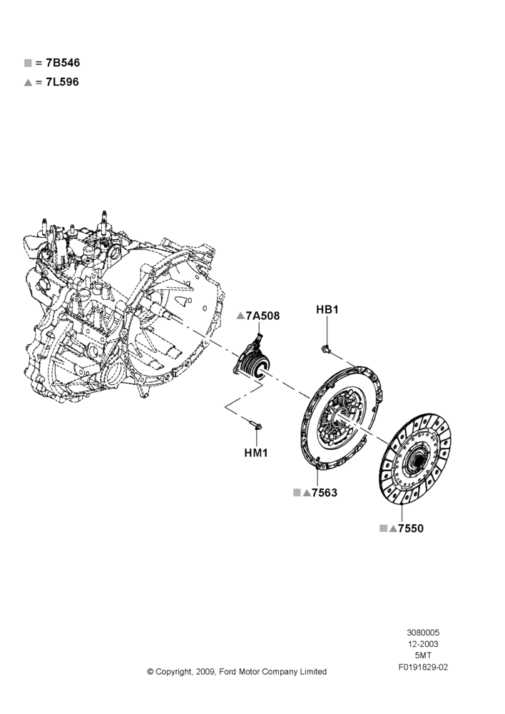 05B - Clutch, 5 Speed Manual Transmission - AK; 22/DEC/2003-01/MAY/2006