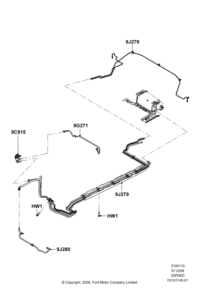 10D - Fuel Lines, 3.5L 4V DOHC VCT SMPI V6 Gas; 13/AUG/2008-15/JUN/2009