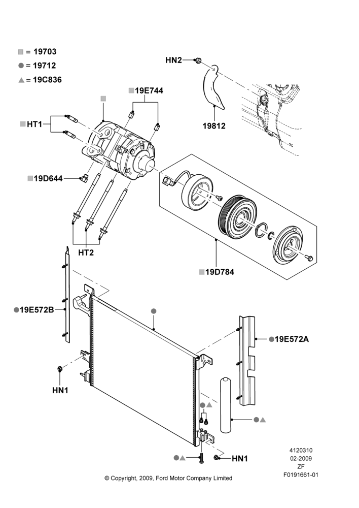 10H - Air Conditioning Condensr/Compressr, 5.4L 4V DOHC EFI S/C ALUM V8 G; 26/FEB/2009-22/MAR/2010