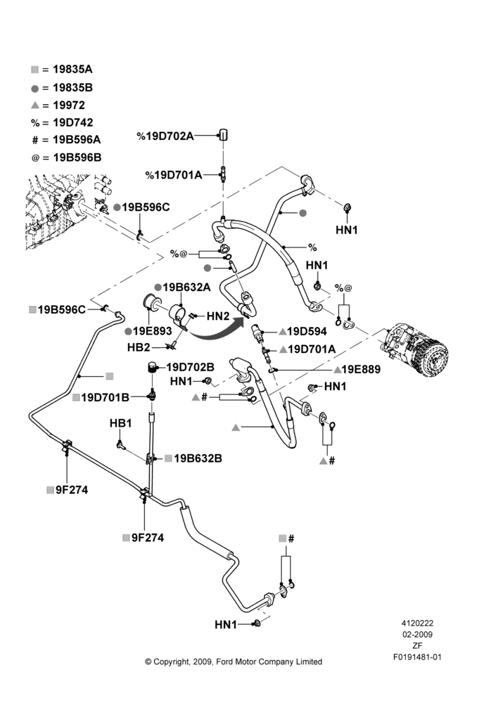 22E - Air Conditioning System, 4.6L 3v V8 SOHC EFI, 5.4L 4V DOHC EFI S/C ALUM V8 G; 26/FEB/2009-22/MAR/2010