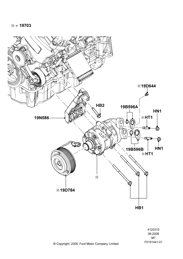 10N - Air Conditioning Condensr/Compressr, 3.0L 4V OHC V6 Duratec 230HP, Compressor Assy; 23/JUN/2008-29/APR/2012