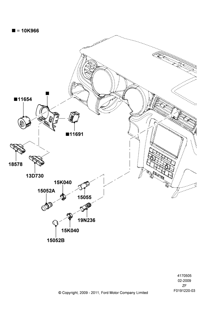 05B - Instrument Panel Related Parts; 26/FEB/2009-27/JUN/2014