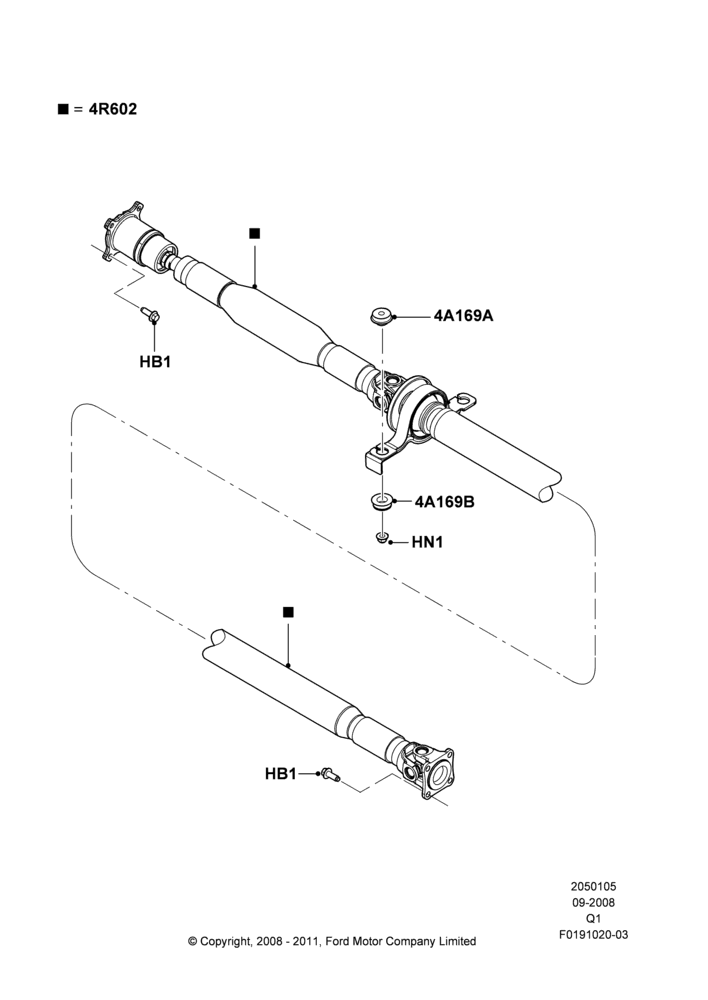 05B - Drive Shaft - Rear Axle Drive; 23/JUL/2008-24/DEC/2014
