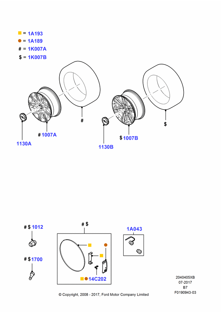 05XB - Wheels, Accessory, Additional Parts May Be Required, Refer To The Installation Instructions Found Under Tech Specs At The Genuine Ford Accessory (GFA) Web Site, See Vehicle Restrictions And Modification Requirements, www.fordaccessoriesstore.com; 11/JUN/2007-16/AUG/2010