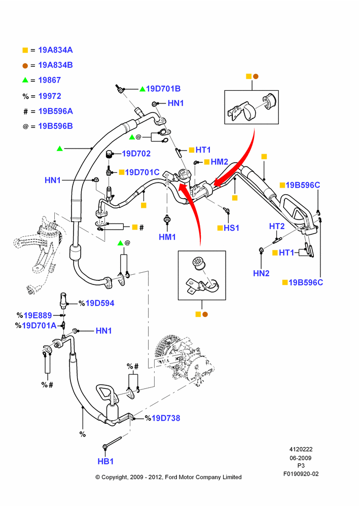 22C - Air Conditioning System, 3.5L 4V DOHC VCT SMPI V6 Gas, Under Hood; 06/JUL/2009-29/FEB/2012