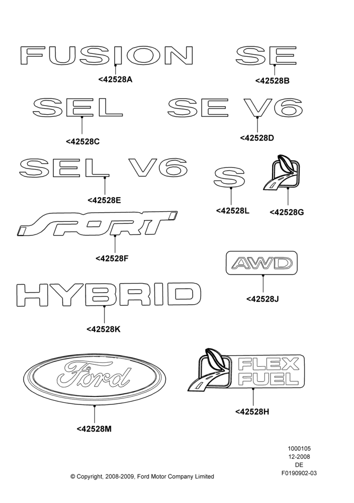 05E - Name Plates, Ford Division Derivative; 04/FEB/2009-29/JUL/2012