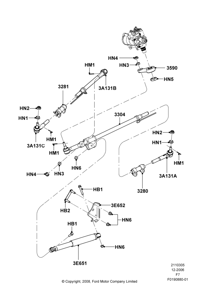05E - Steering Linkage, Ford 250 Series, Ford 350 Series, LHD RWD; 18/DEC/2006-12/FEB/2010