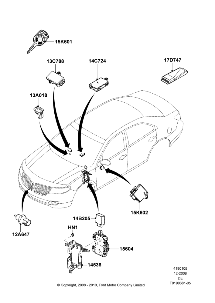 05F - Vehicle Modules and Sensors, Lincoln Division Derivative; 04/FEB/2009-29/JUL/2012