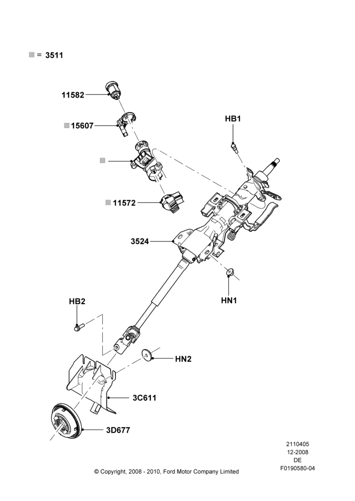 05B - Steering Column; 04/FEB/2009-29/JUL/2012