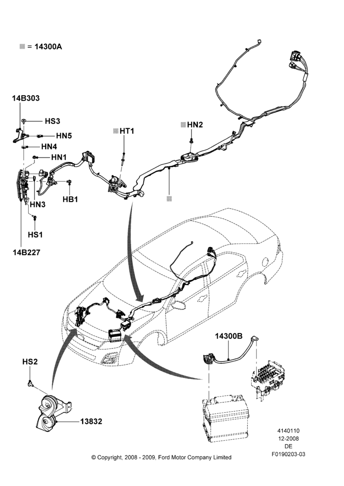10F - Battery Cables and Horn, 2.5L 4v PFI I4 Gas/Electric; 04/FEB/2009-29/JUL/2012