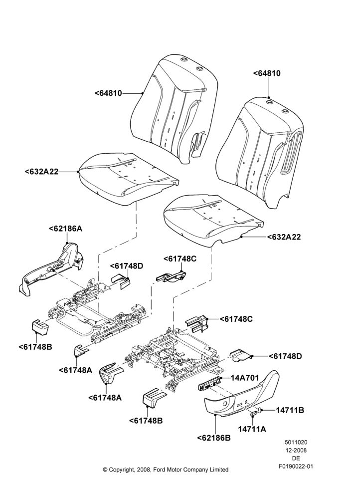 20K - Front Seat Pads/Valances & Heating, Less Temp Control Driver Seat, Less Temp Control Passenger Seat, Mercury Division Derivative; 04/FEB/2009-31/JAN/2011