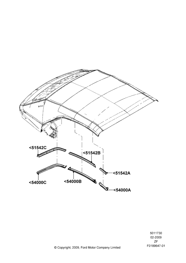 30B - Soft Top Seals, Convertible; 26/FEB/2009-27/JUN/2014