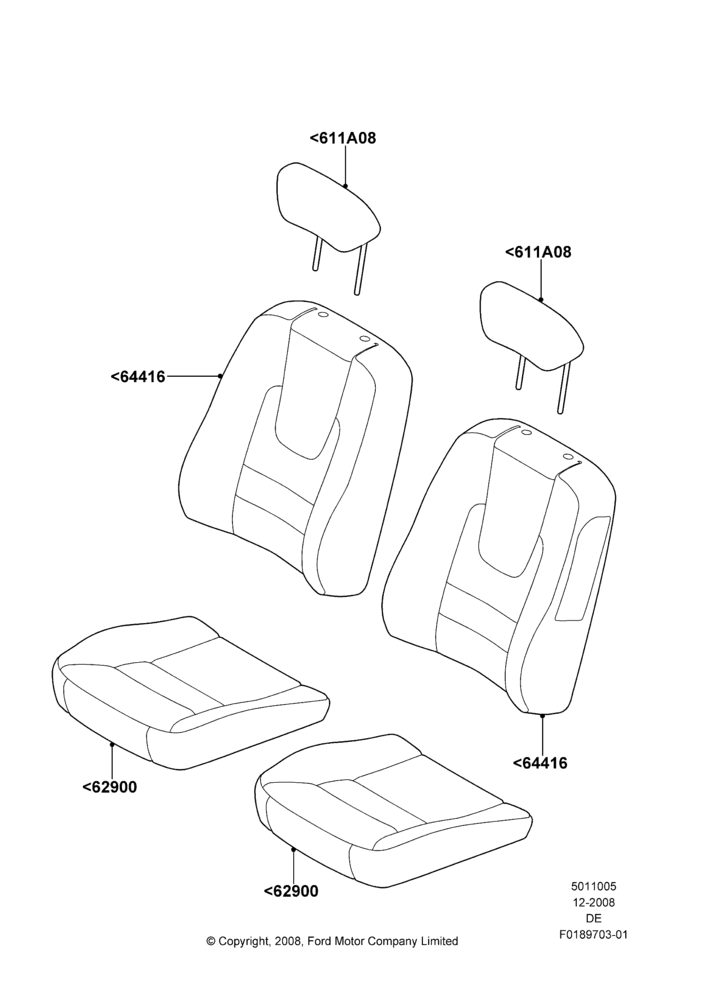 05F - Front Seat Covers, Ford Division Derivative; 04/FEB/2009-26/JUL/2010