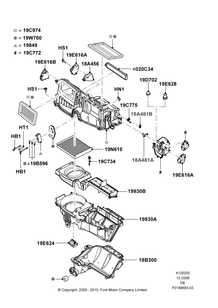 05E - Heater/Air Cond.External Components, Dual Zone Auto Temp Control A/C; 04/FEB/2009-29/JUL/2012