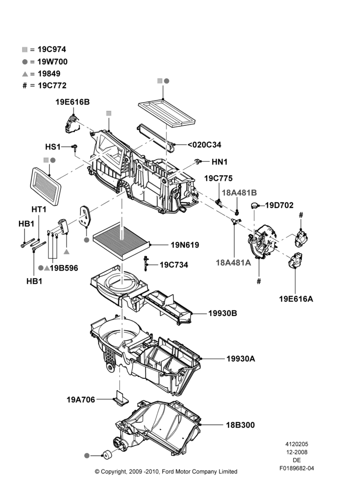 05D - Heater/Air Cond.External Components, Manual Air Conditioning; 04/FEB/2009-29/JUL/2012
