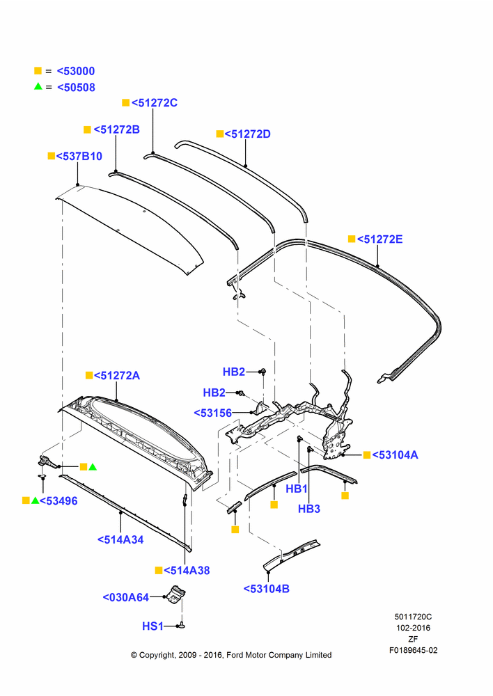 20C - Soft Top Frame, Convertible; 26/FEB/2009-27/JUN/2014
