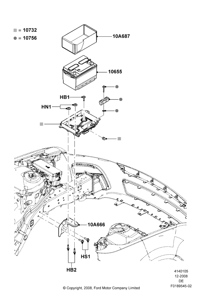 05F - Battery and Mountings, 3.5L 4V DOHC VCT SMPI V6 Gas; 04/FEB/2009-29/JUL/2012