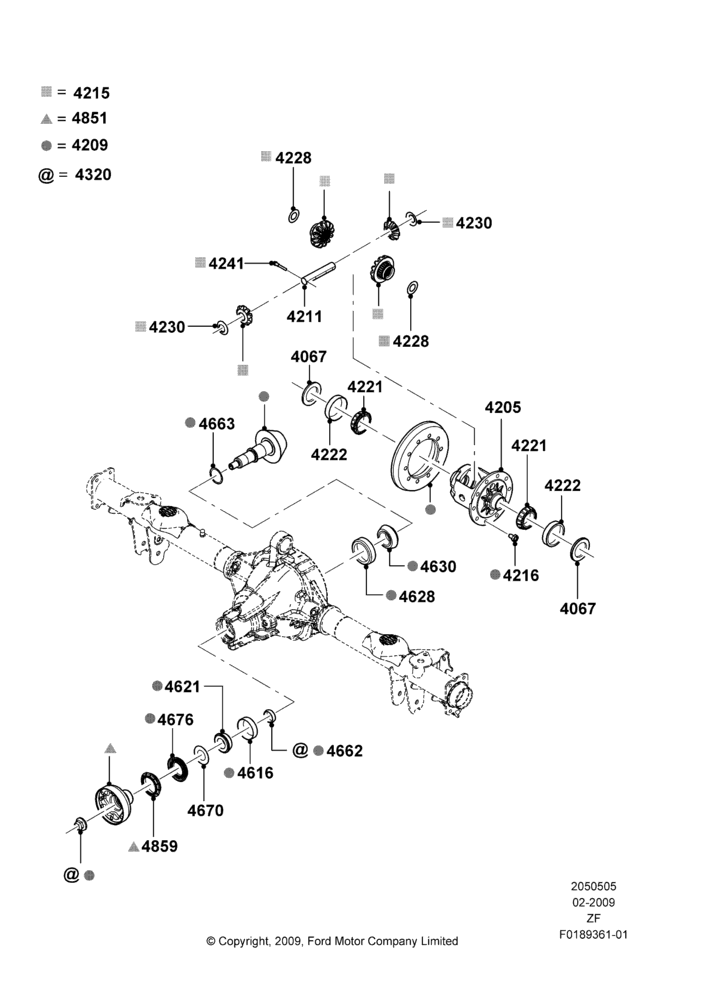 Components - Rear Axle Diff & Carr., Rear Axle Less Limited Slip Diff