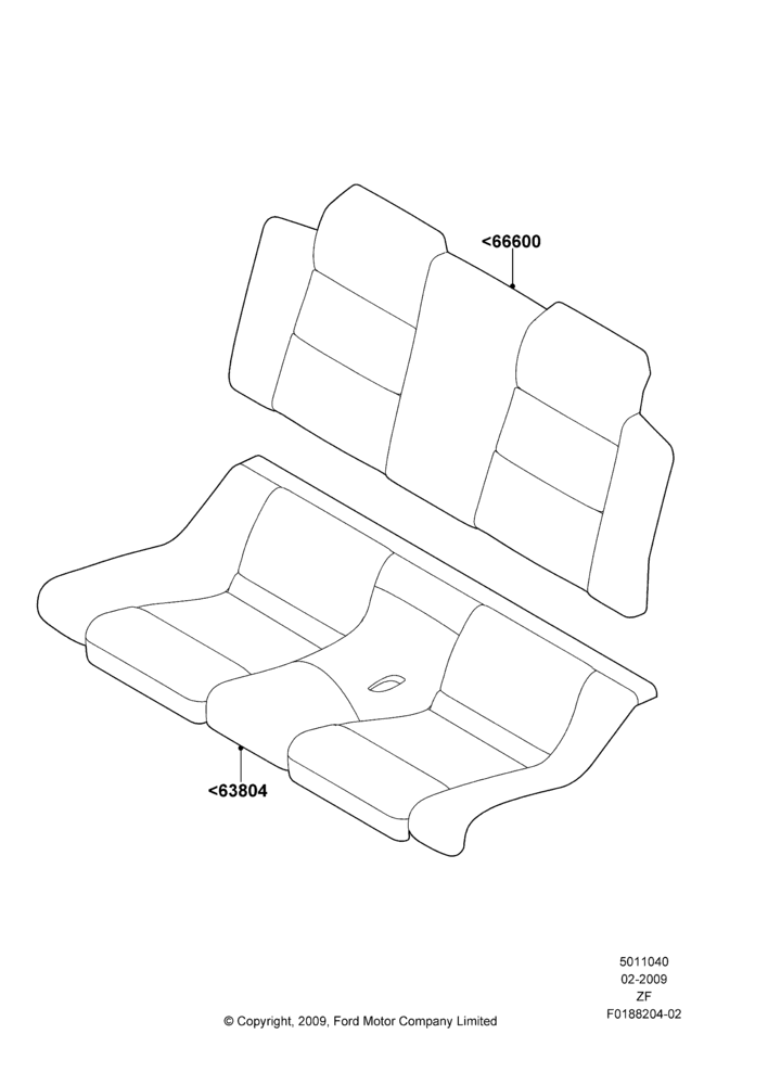 40F - Rear Seat Covers, Convertible; 26/FEB/2009-22/MAR/2010