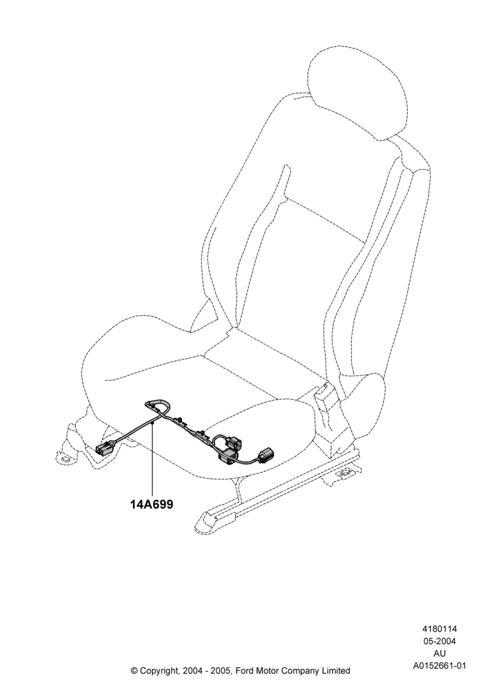 14B - Wiring - Seats; 05/APR/2004-18/JUL/2005