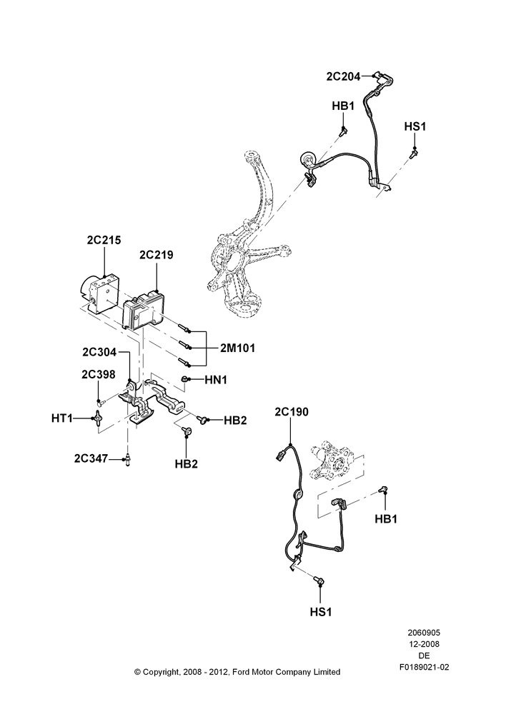 05B - Anti-Lock Braking System, 3.5L 4V DOHC VCT SMPI V6 Gas, 3.0L 4V OHC V6 Duratec 230HP, 2.5L Duratec HE PFI (170PS); 04/FEB/2009-29/JUL/2012