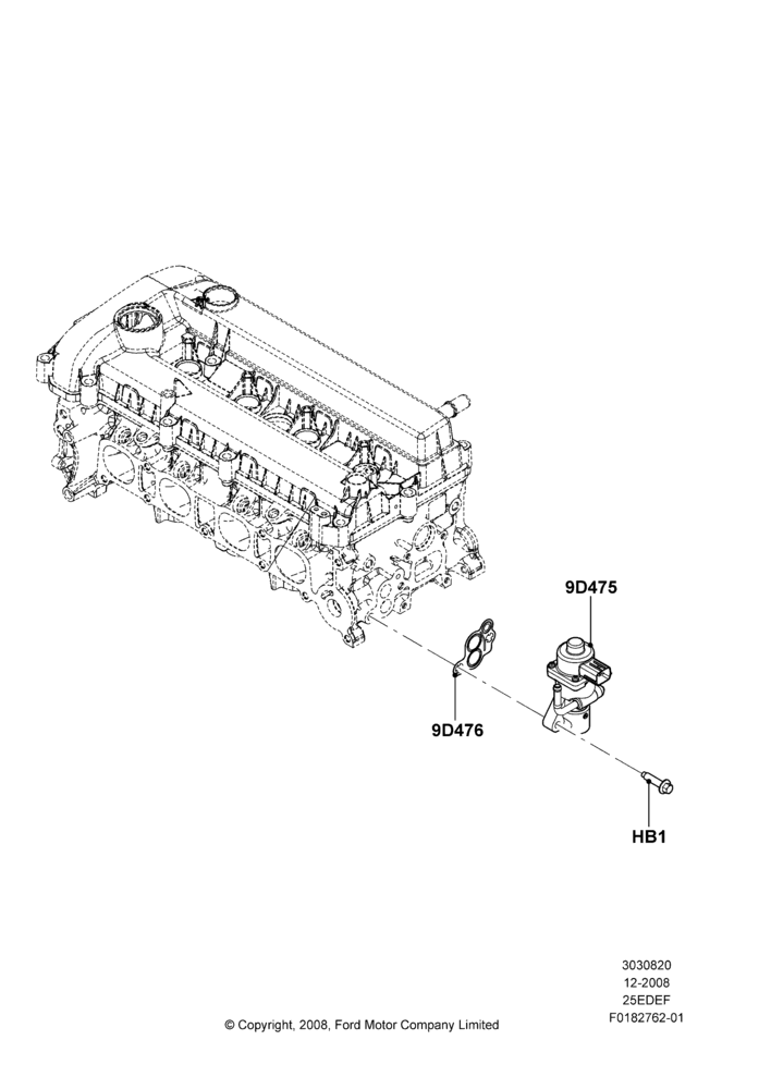 20A - Exhaust Gas Recirculation, 2.5L 4v PFI I4 Gas/Electric; 04/FEB/2009-29/JUL/2012