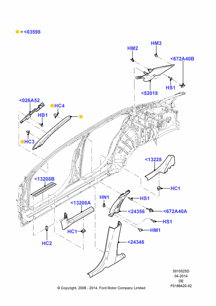 25D - Side Trim, Ford And Mercury Derivative; 04/FEB/2009-29/JUL/2012