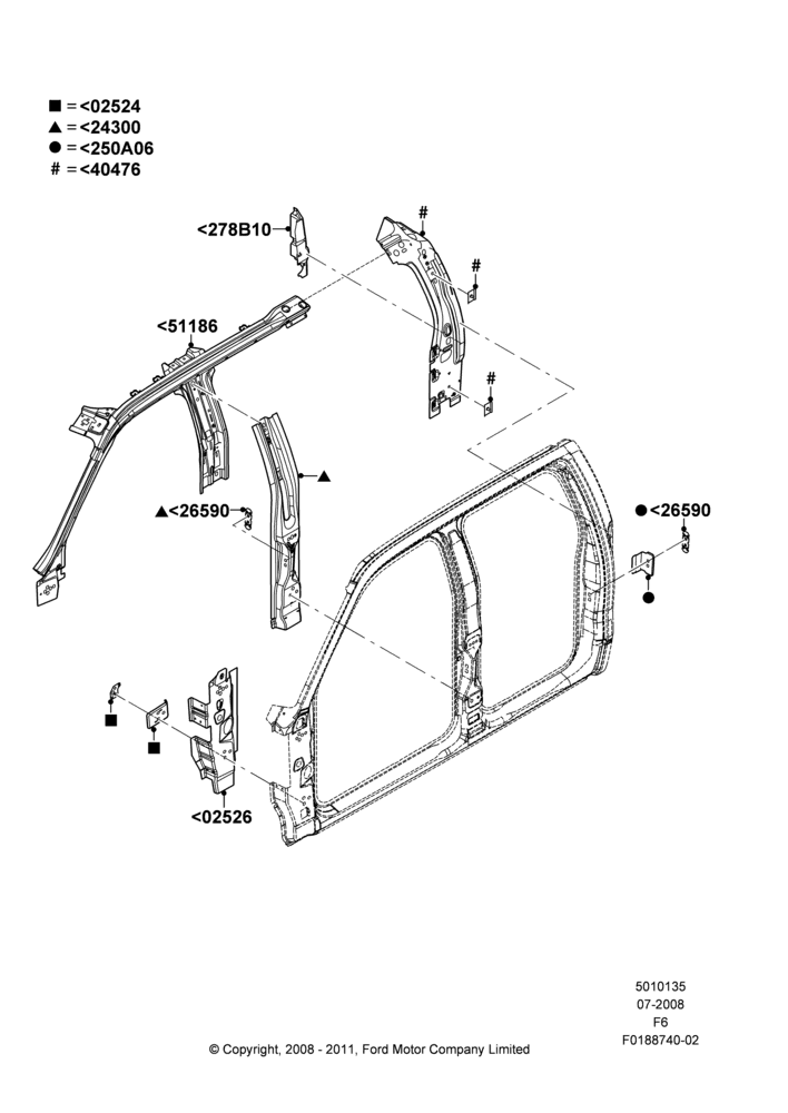 35F - Side Panels - Inner, Crew Cab; 18/AUG/2008-23/DEC/2014