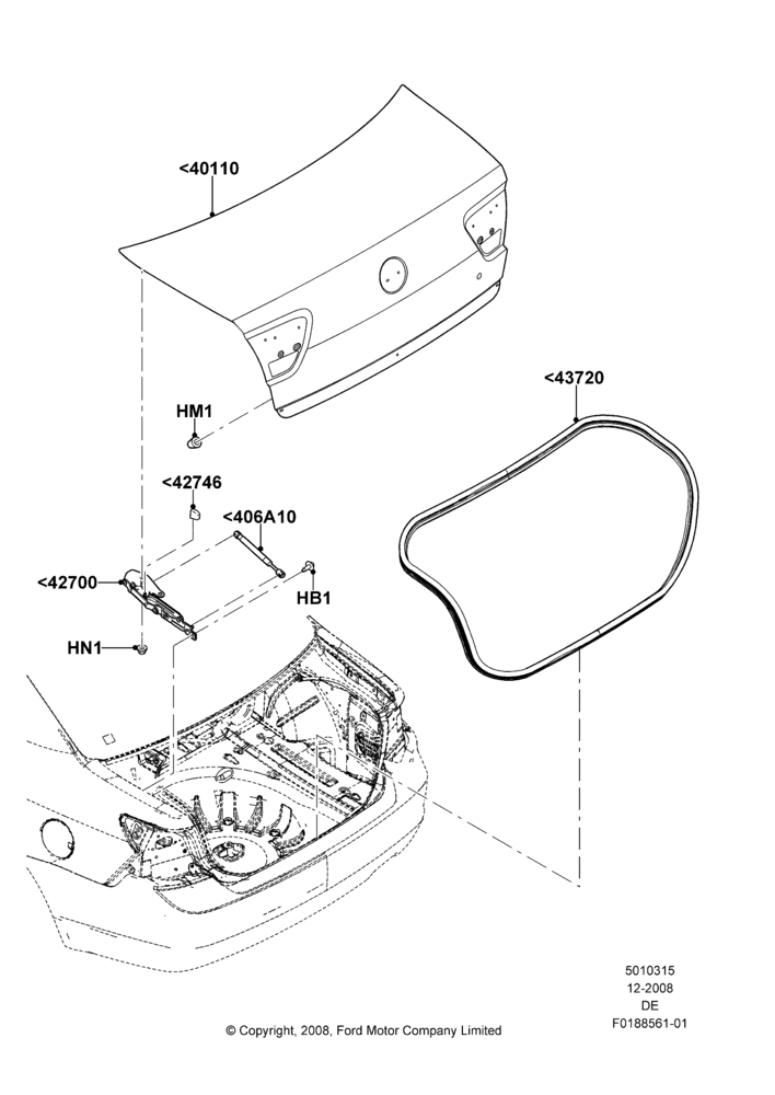 15E - Luggage Compartment Door, Mercury Division Derivative; 04/FEB/2009-29/JUL/2012