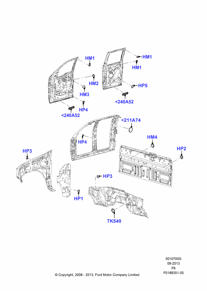 05G - Plugs - Body, Crew Cab; 18/AUG/2008-23/DEC/2014