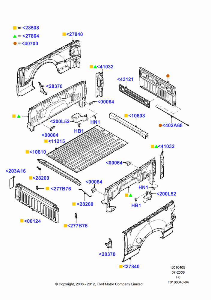 05Q - Pick Up Box/Tailgate and Tonneau, With 6.5' Flareside Box; 18/AUG/2008-23/DEC/2014