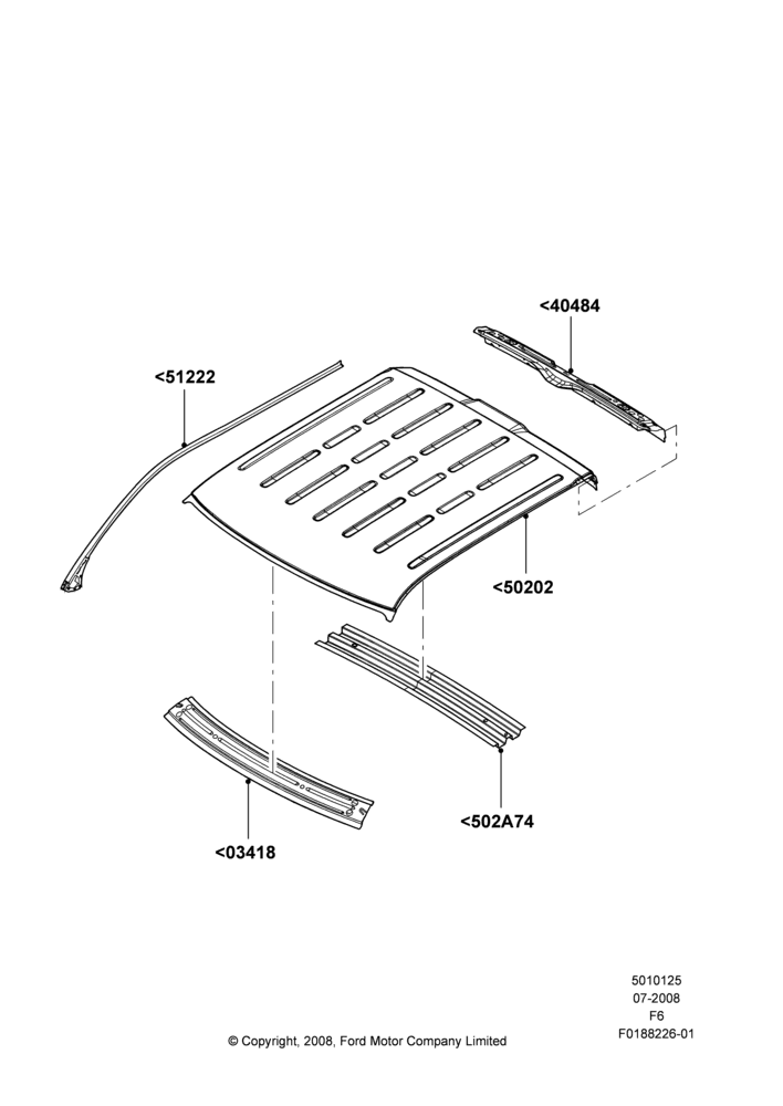 25F - Roof - Sheet Metal, Super Cab; 18/AUG/2008-23/DEC/2014