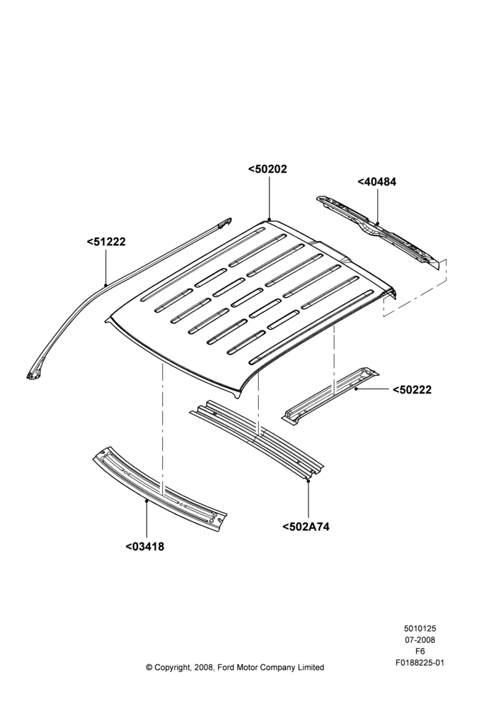 25E - Roof - Sheet Metal, Crew Cab; 18/AUG/2008-23/DEC/2014